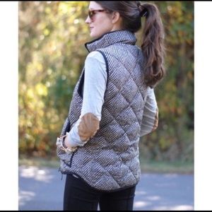 J. Crew Herringbone Quilted Puffer Vest M
